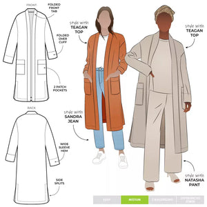 Style ARC - Sigrid Knit Coat (Sizes 4-16)  Sewing Pattern