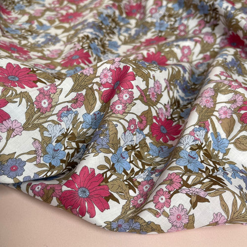 Summer Wildflower Cotton Lawn Fabric