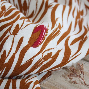 REMNANT 0.51 Metre - Églantine & Zoé - Zebra Mother of Pearl Viscose Crepe Fabric
