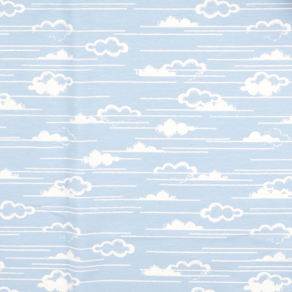 Cloudy Sea Light Blue Organic Cotton Jersey Fabric