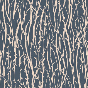 REMNANT 0.79 Metre - Woodland Notions Branches Grey Cotton Poplin Fabric