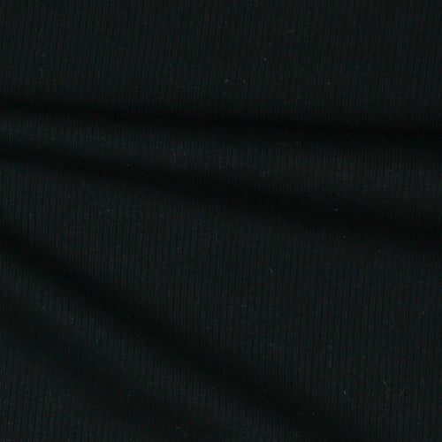 Cosy Cotton Ribbed Jersey - Black