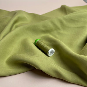 Olive Green Slub Linen with Tencel™ Fibres