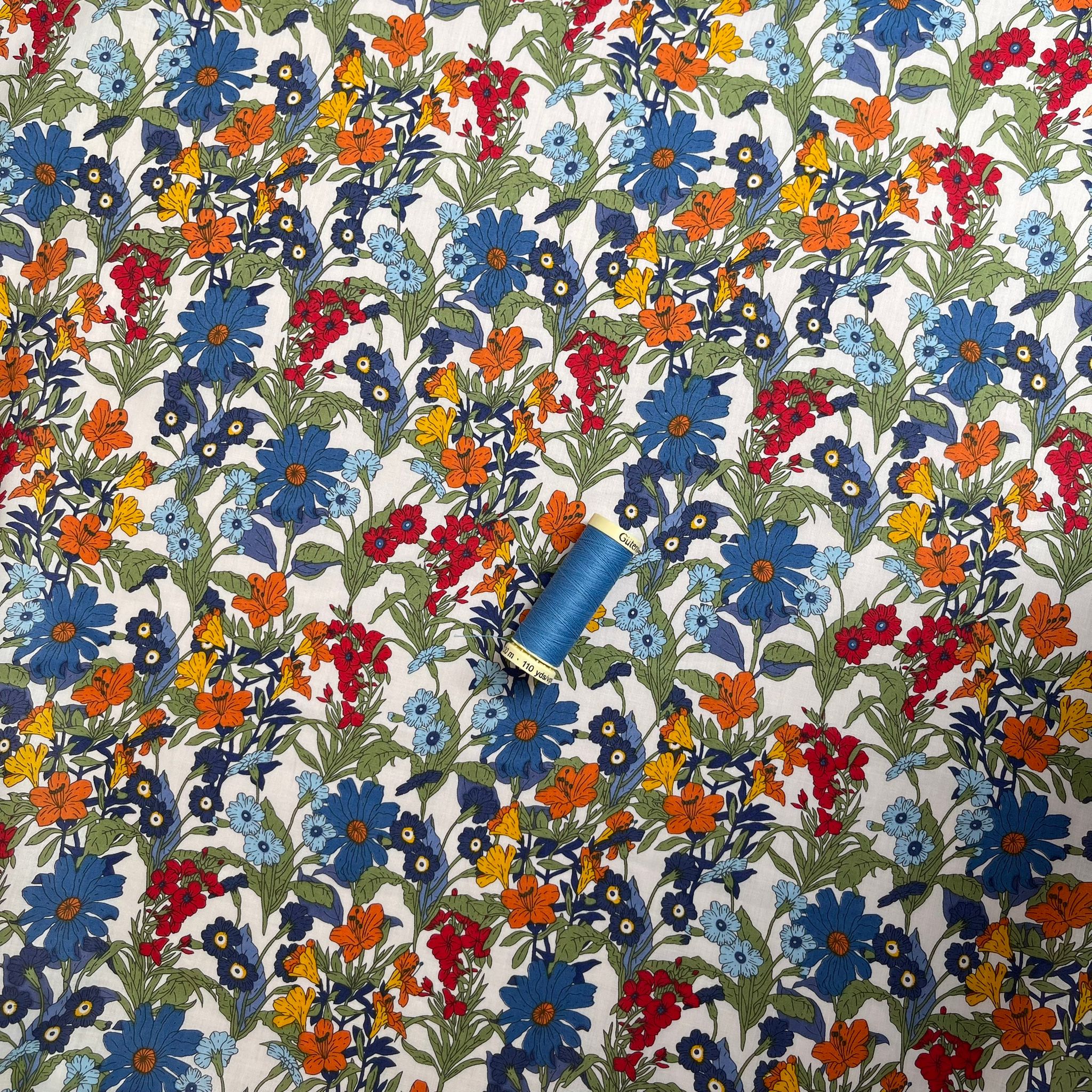 Autumn Wildflower Cotton Lawn Fabric