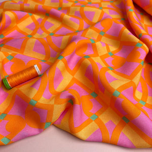 Geometric Spring Viscose Fabric