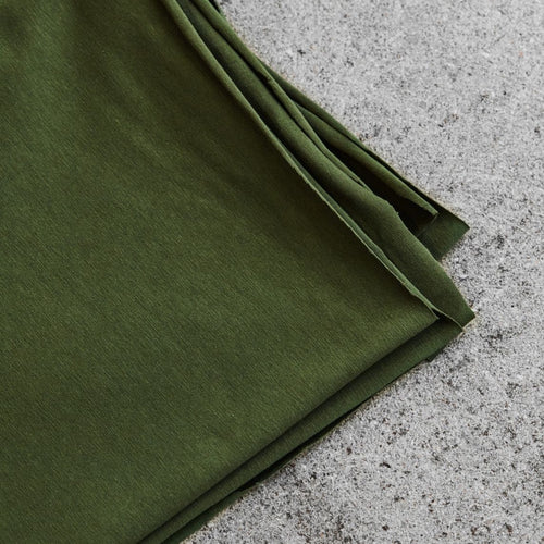 Green Khaki Organic Single Stretch Jersey