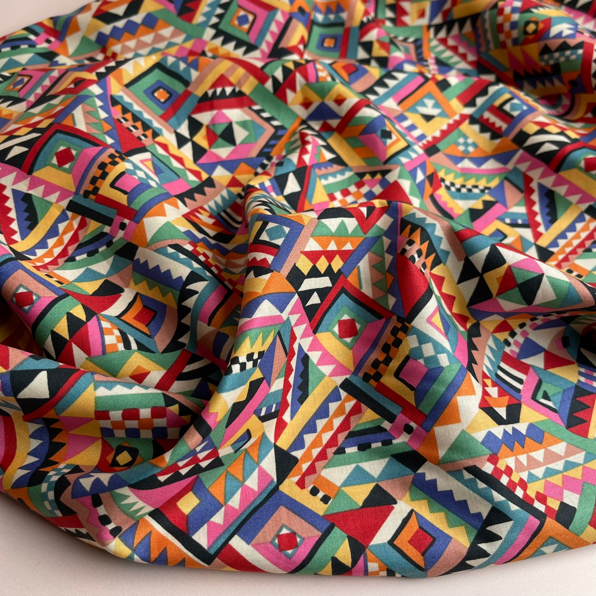 Rainbow Aztec Cotton Lawn Fabric