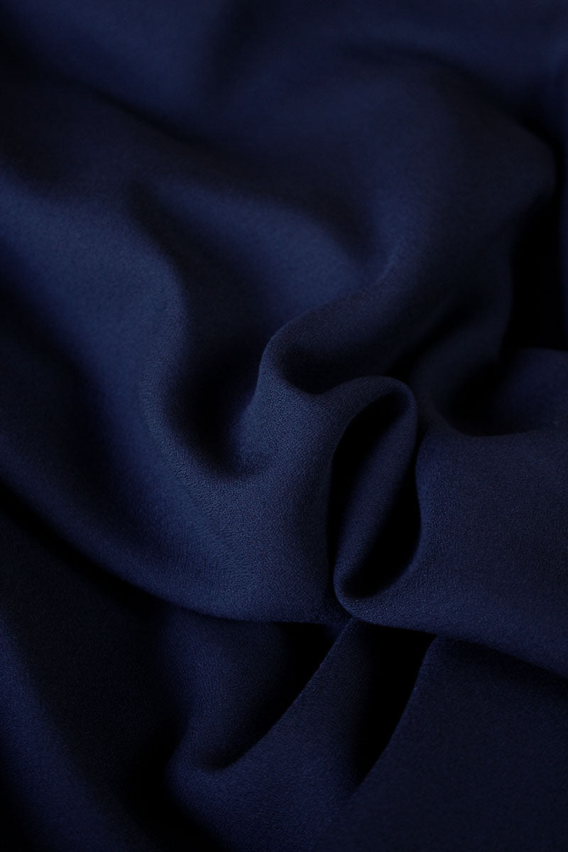 REMNANT 0.67 Metres - Églantine & Zoé - Navy Blue Viscose Crepe Fabric