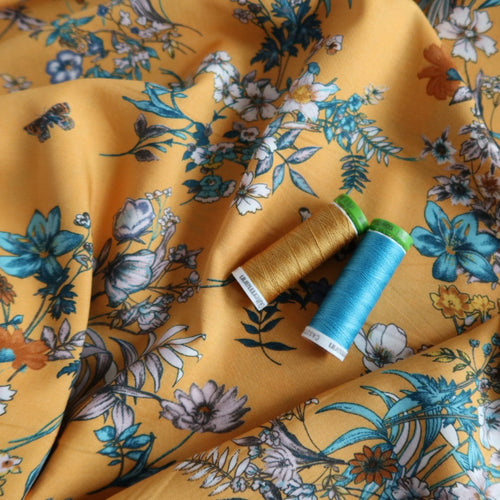 REMNANT 0.42 metre Gardenia Gold Viscose Fabric
