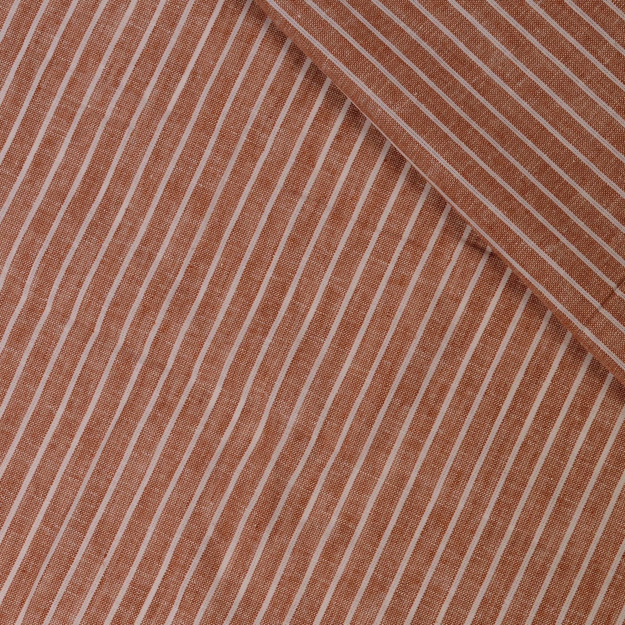 Stripe Rust Linen Cotton Fabric