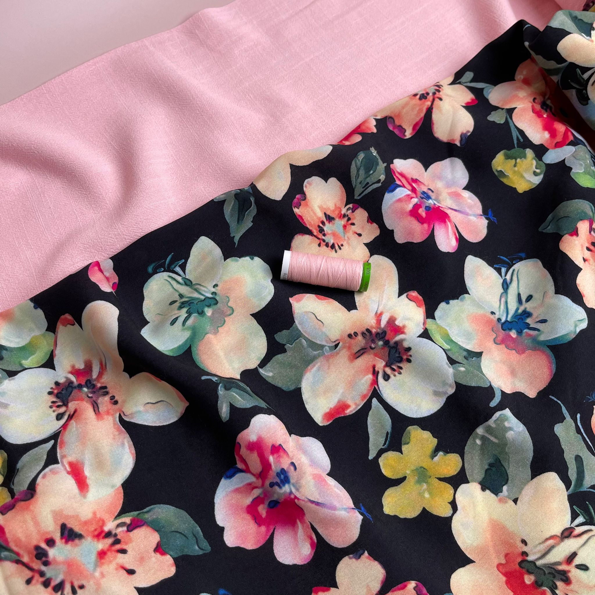 Flow Soft Peach Viscose Linen Blend Dress Fabric