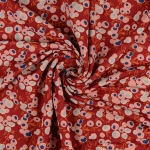 REMNANT 0.45 Metre - Berries Cotton Modal French Terry in Red