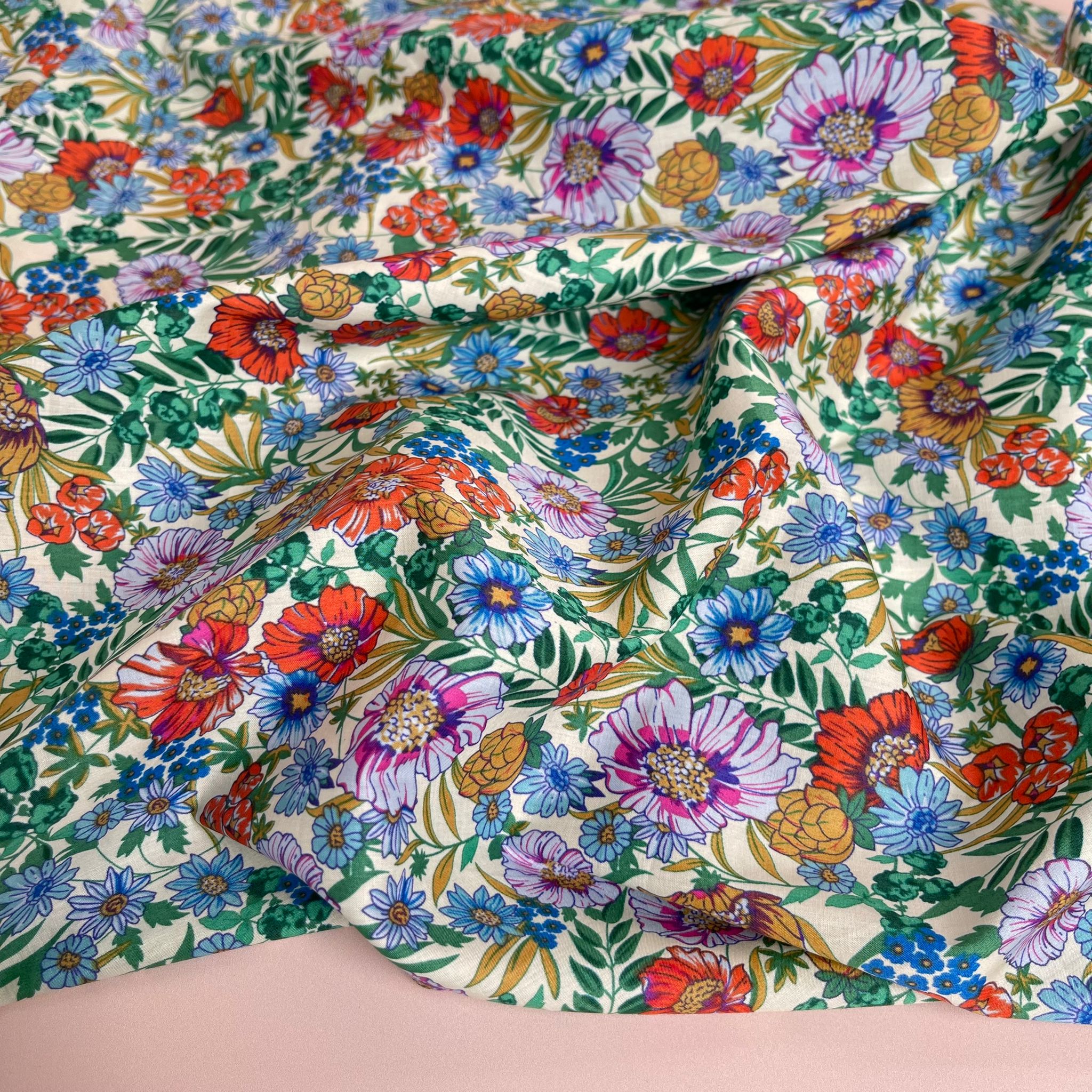 Spring Wildflower Cotton Lawn Fabric