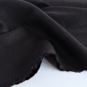 Breeze Black - Enzyme Washed Pure Linen Fabric