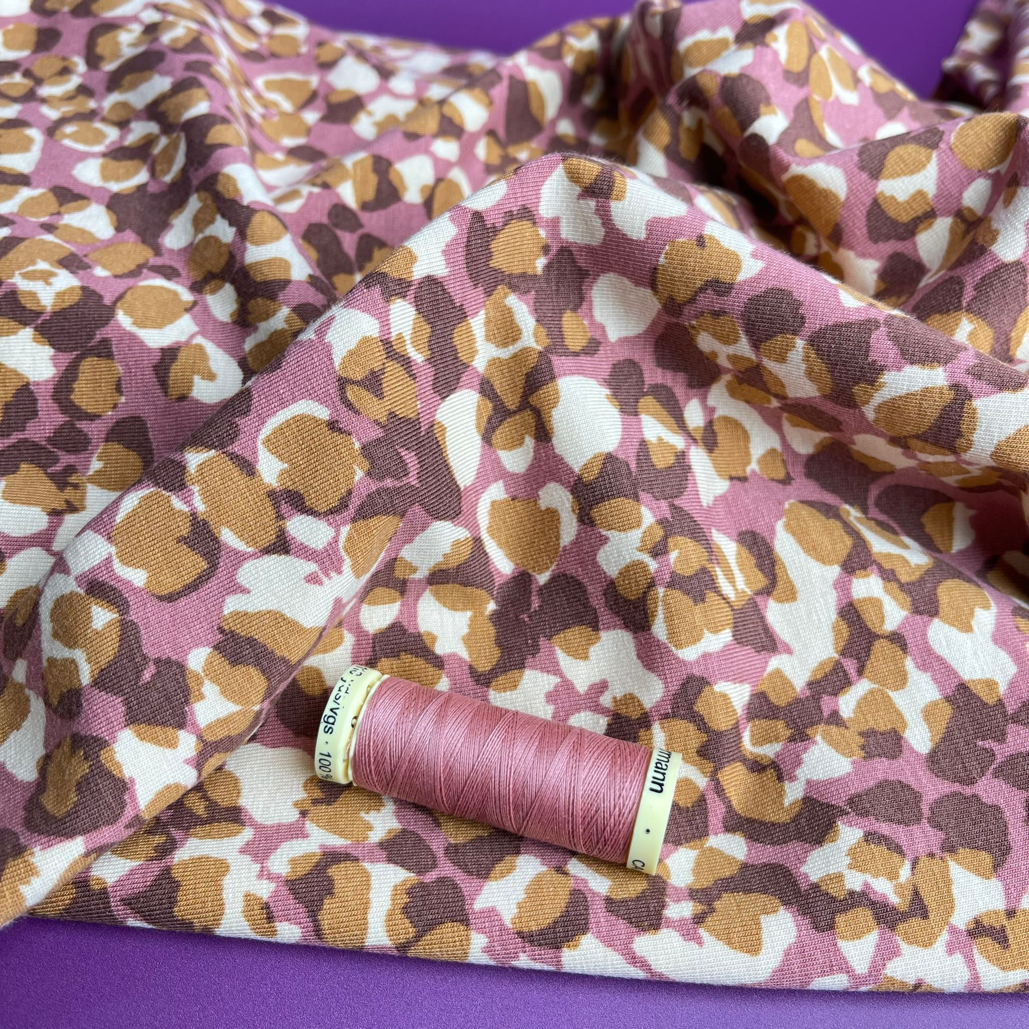 REMNANT 2 Metres - Terrazzo in Mauve Modal Cotton Jersey