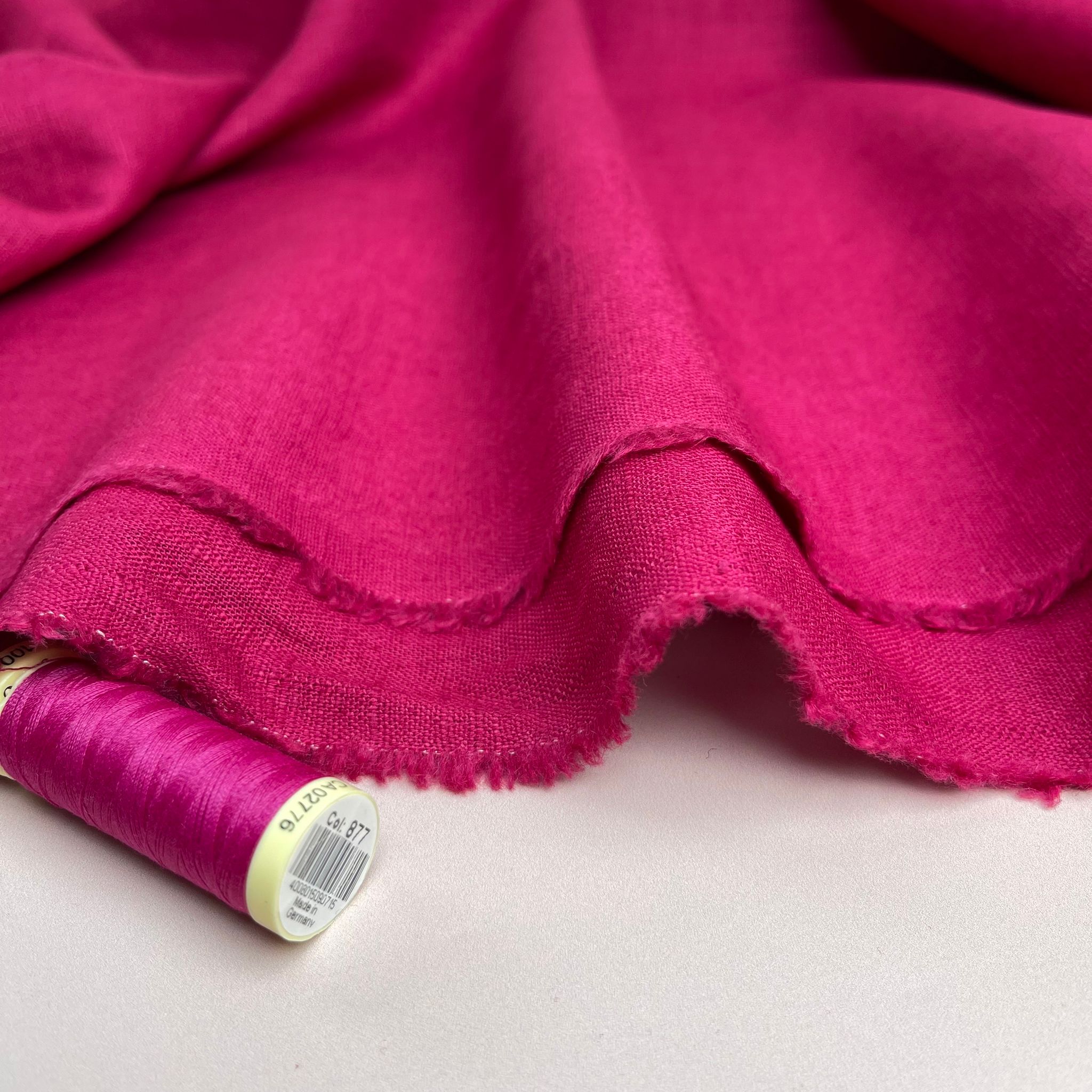 Breeze Fuchsia - Enzyme Washed Pure Linen Fabric