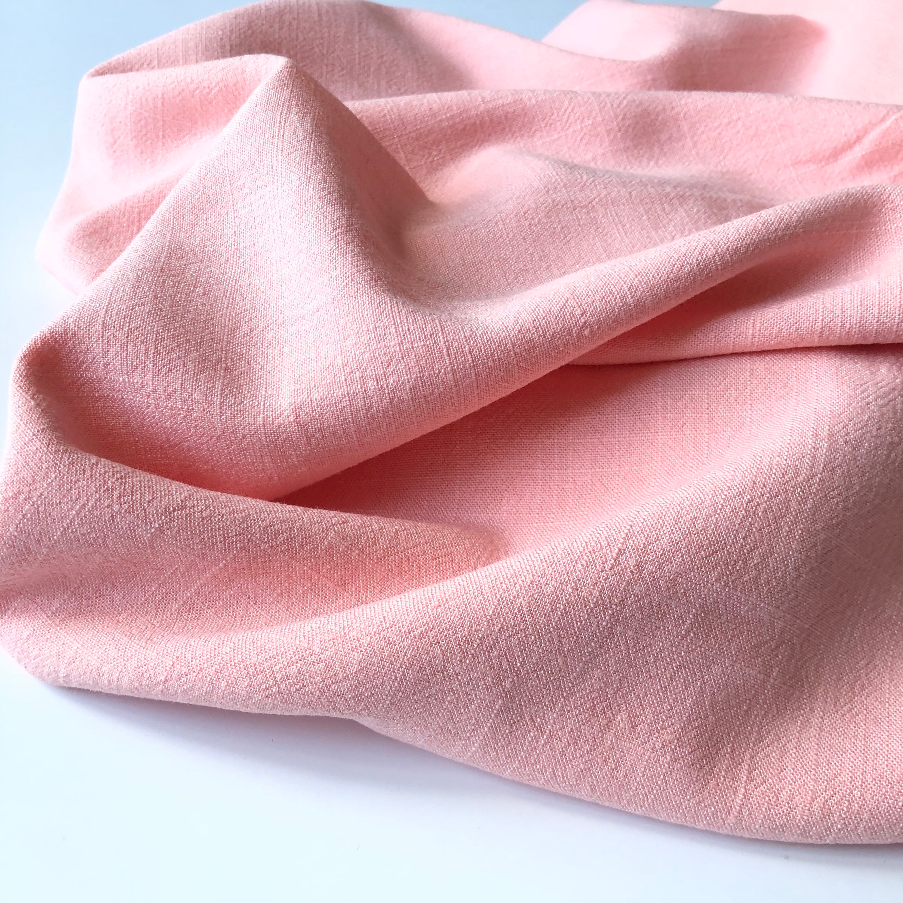 REMNANT 0.3 Metre - Flow Sweet Peach Viscose Linen Blend Dress Fabric