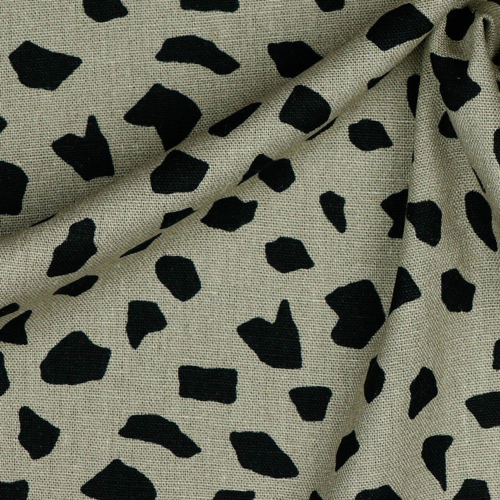 Terrazzo Taupe Linen Viscose Blend Fabric