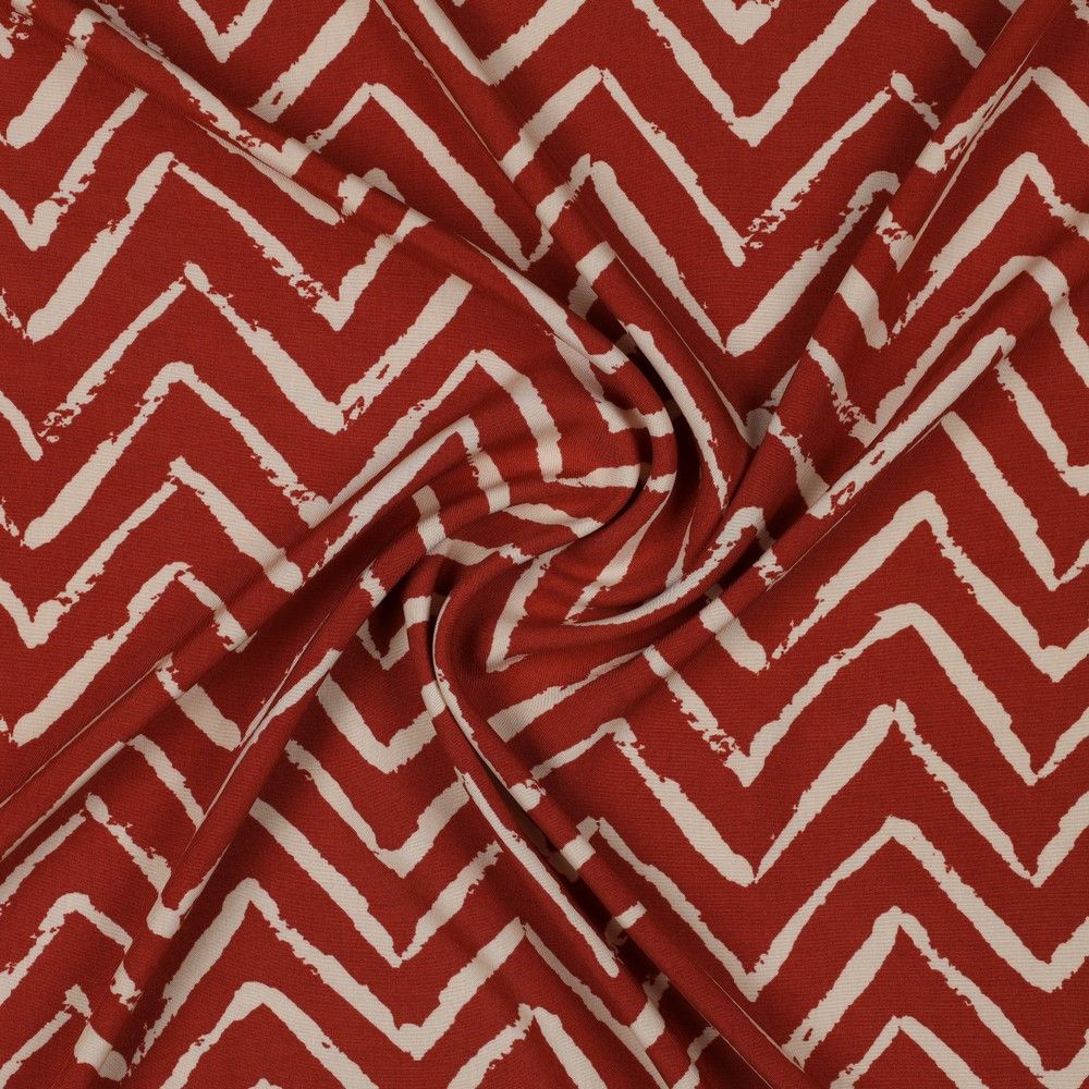 Sienna ZigZag Viscose Fabric