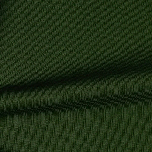 Cosy Cotton Ribbed Jersey - Dark Green