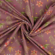 REMNANT 0.75 Metre - Stalks Mauve Organic Cotton Jersey Fabric