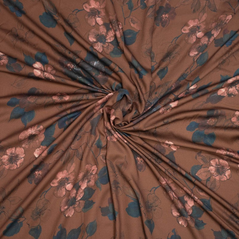 REMNANT 1.20 Metre + free small section with fault - Pecan Alice Woven Viscose Fabric