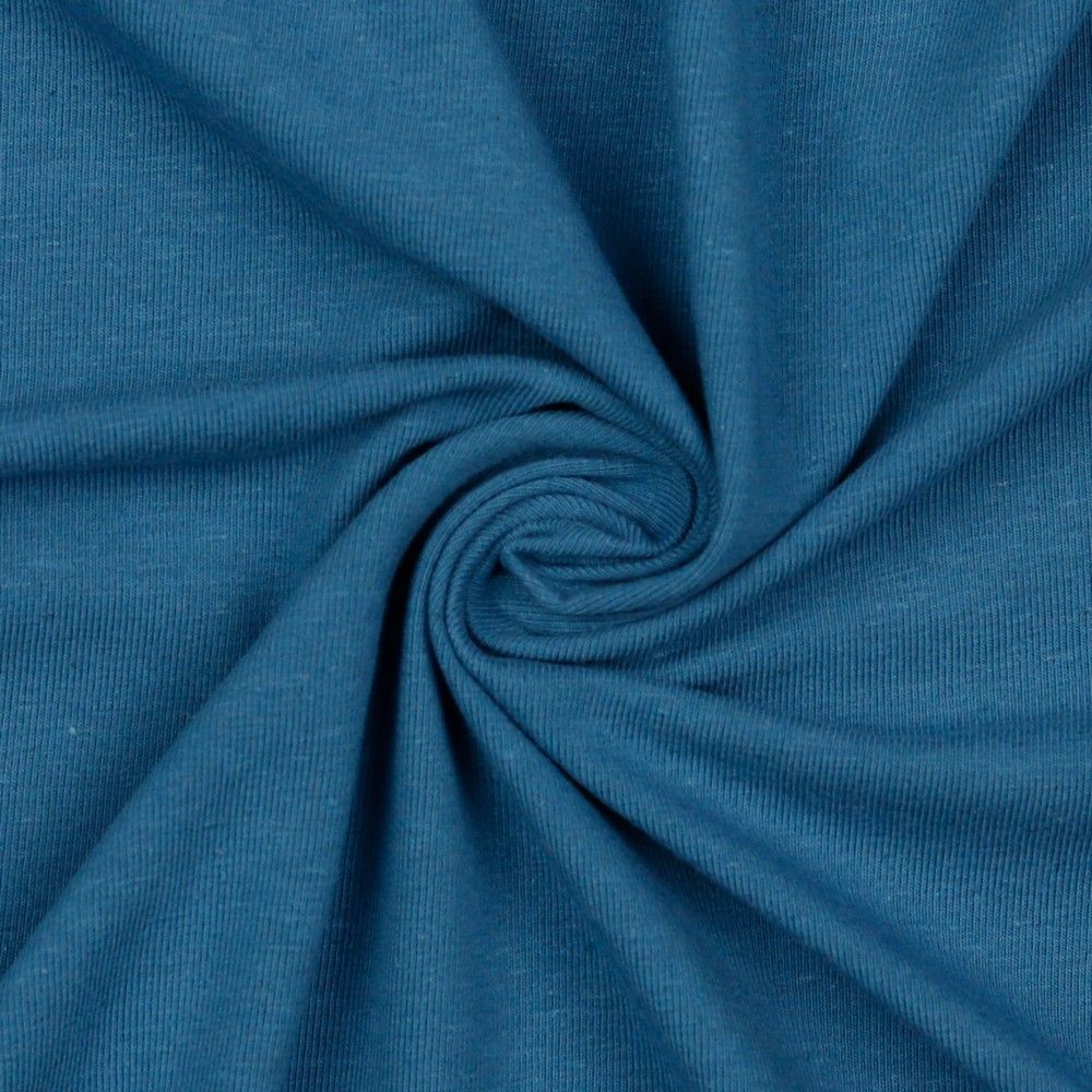 REMNANT 0.45 Metre - Linen Cotton Jersey in Denim Blue
