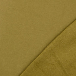 Peach Soft Cotton Sweat-shirting Fabric in Olive