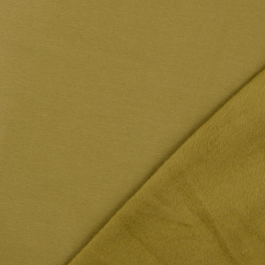 Peach Soft Cotton Sweat-shirting Fabric in Olive