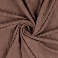 REMNANT 0.75 Metre - Cotton Cable Knit Fabric in Brown