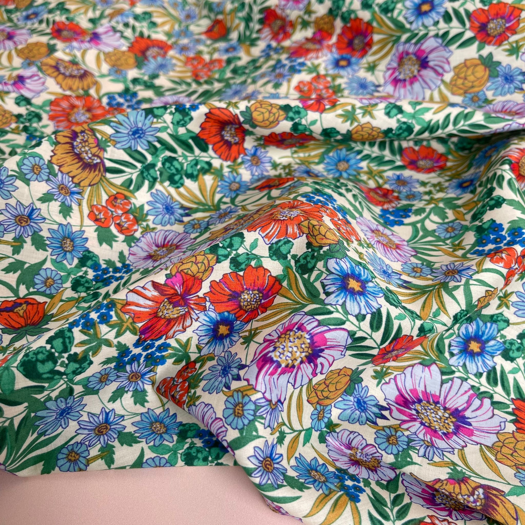Spring Wildflower Cotton Lawn Fabric