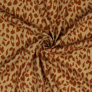 Animal Print on Sand Linen Viscose Blend Fabric