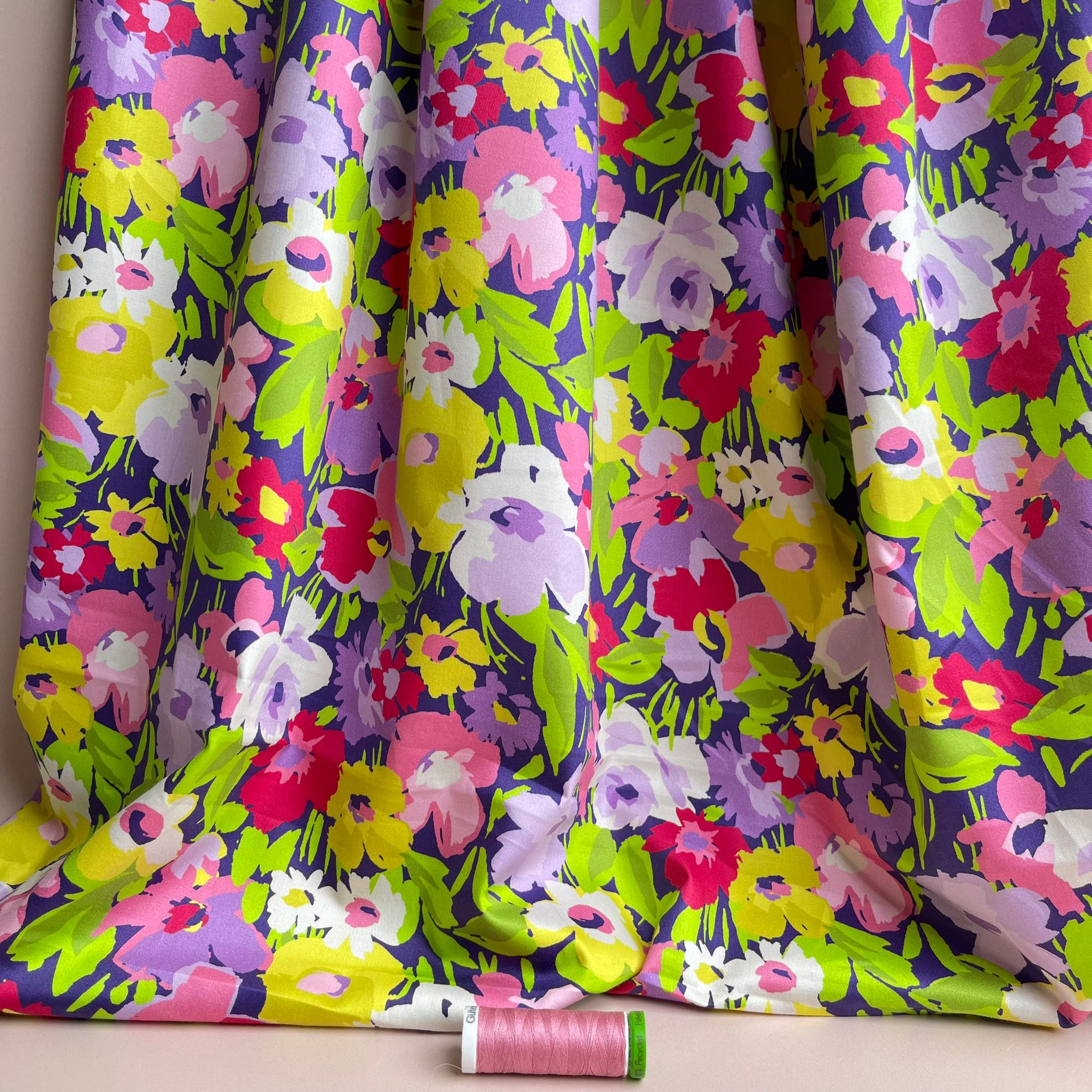 Spring Meadow Cotton Sateen Fabric