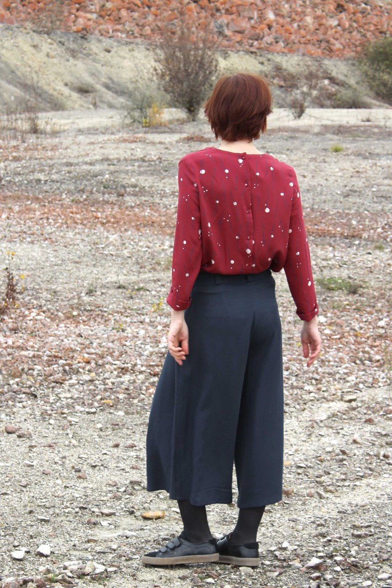 Églantine & Zoé - Clair de Lune in Brick Red Viscose Crepe Fabric