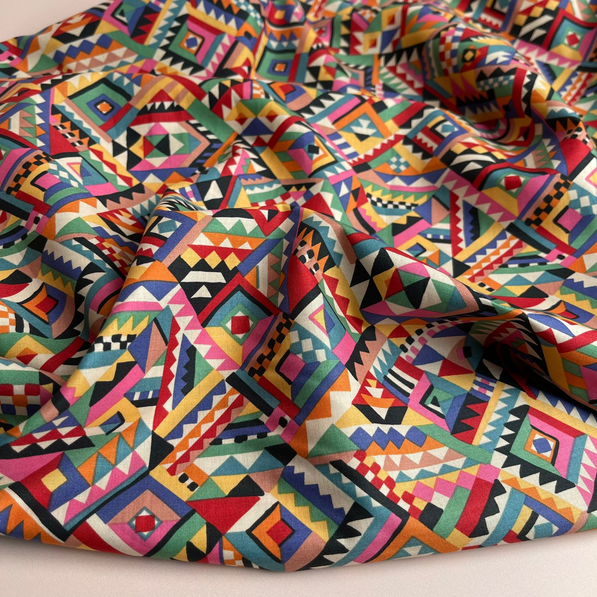 Rainbow Aztec Cotton Lawn Fabric