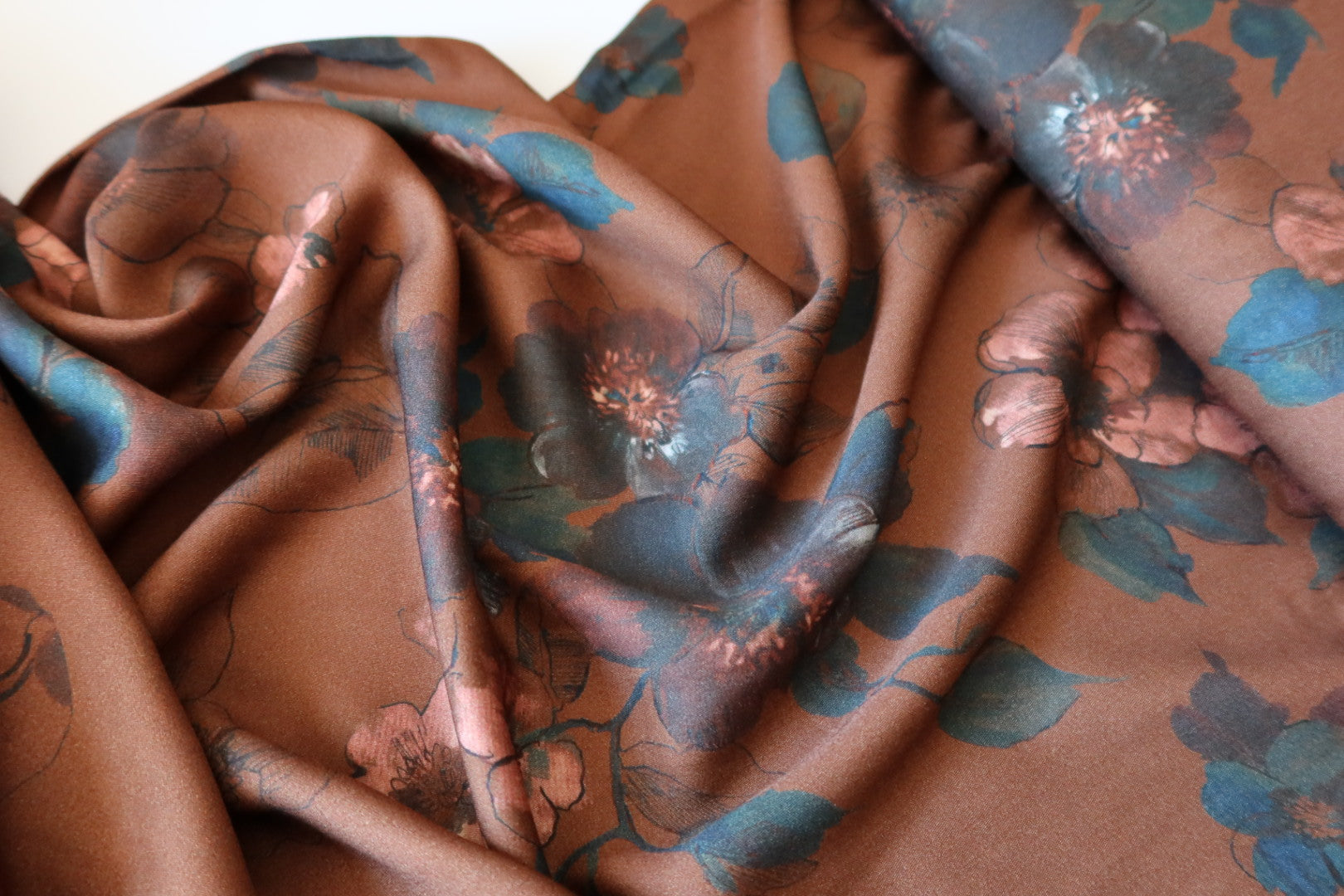 REMNANT 1.20 Metre + free small section with fault - Pecan Alice Woven Viscose Fabric