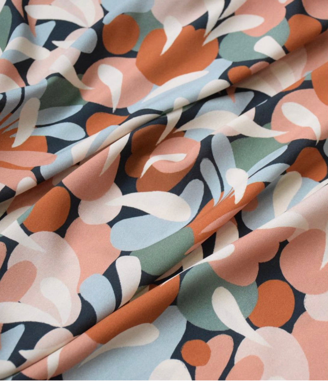 Cousette - Sonora Flowers in Carbon EcoVero Viscose Fabric