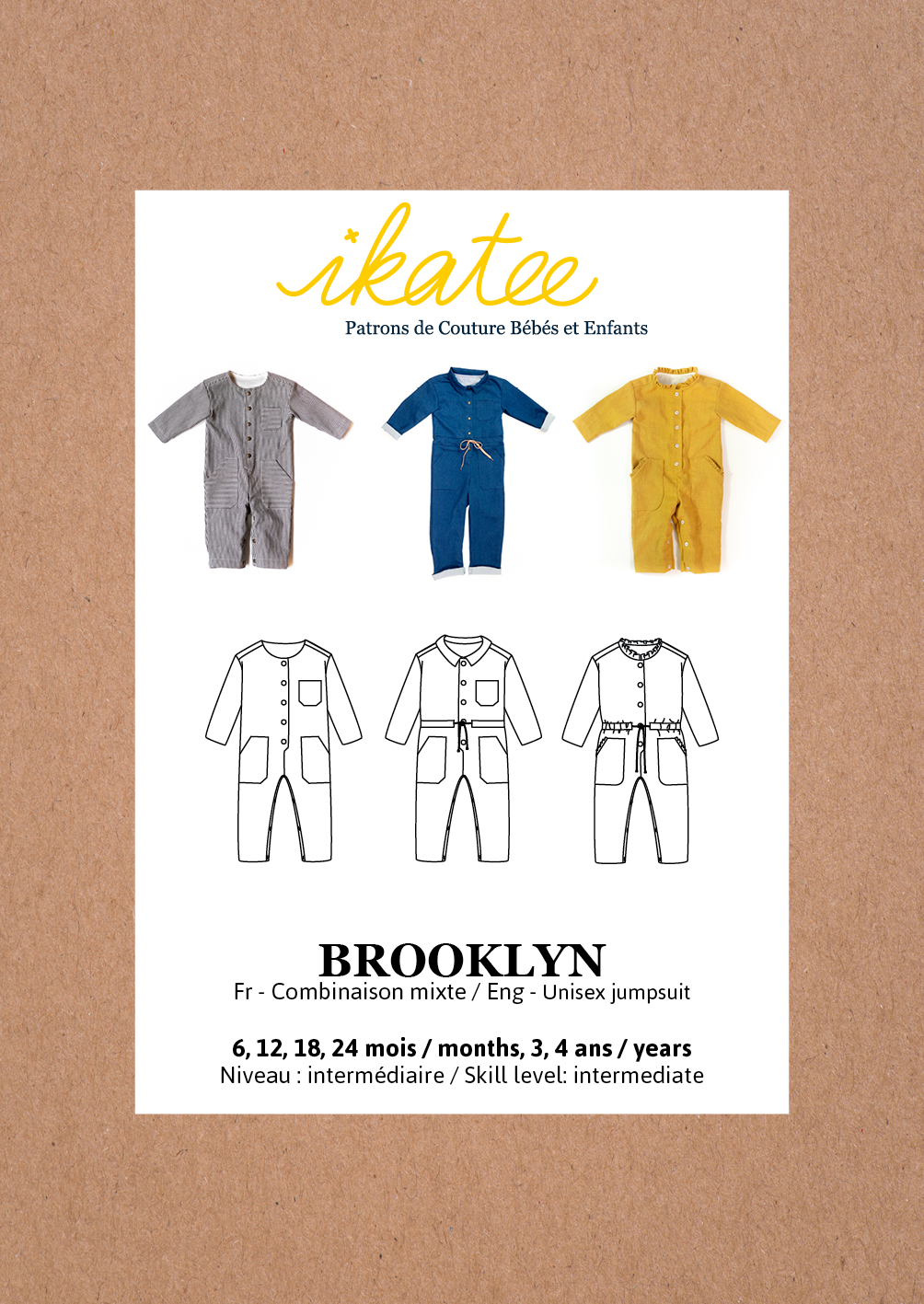 Ikatee -  Brooklyn Jumpsuit 6m - 4 years - Paper Sewing Pattern