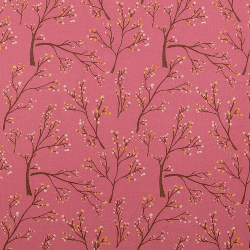 REMNANT 2.22 Metres - Stalks Old Rose Viscose Poplin Fabric