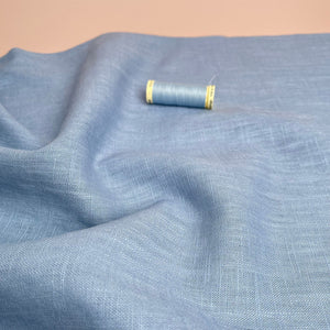REMNANT 0.47 Metre - Breeze Light Blue - Enzyme Washed Pure Linen Fabric