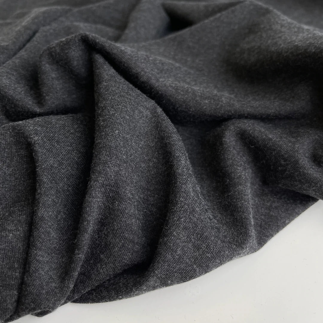 Sewing Kit -True Bias Nikko Kit with Allure Black Melange Soft Single Knit Fabric