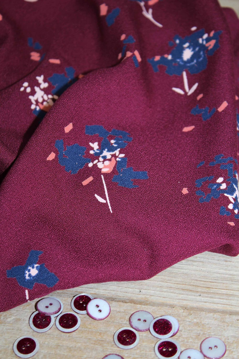 Églantine & Zoé - Ocella Mulberry Viscose Crepe Fabric