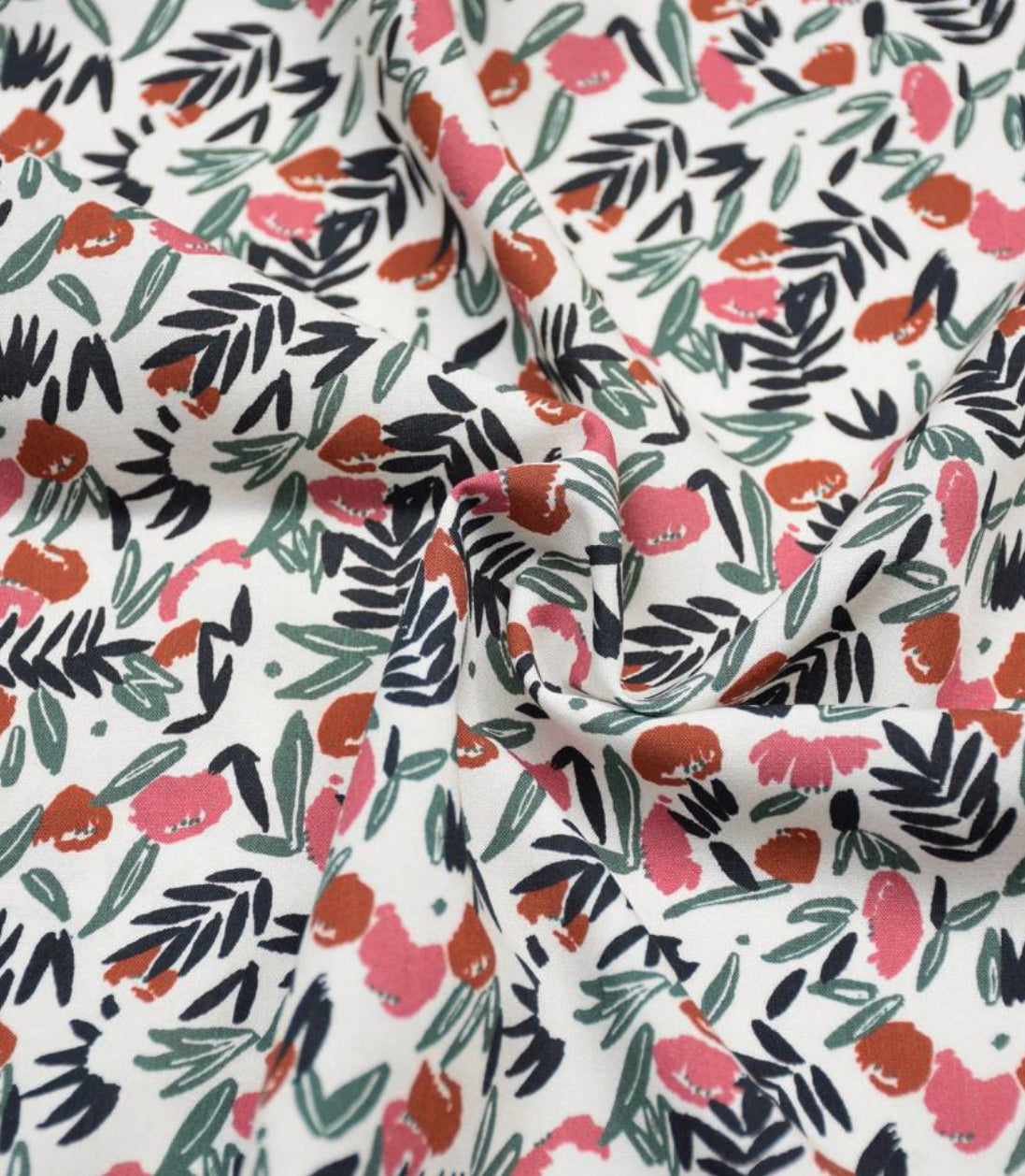REMNANT 3.04 metres - Cousette -Jungle of Flowers Blush Viscose Fabric