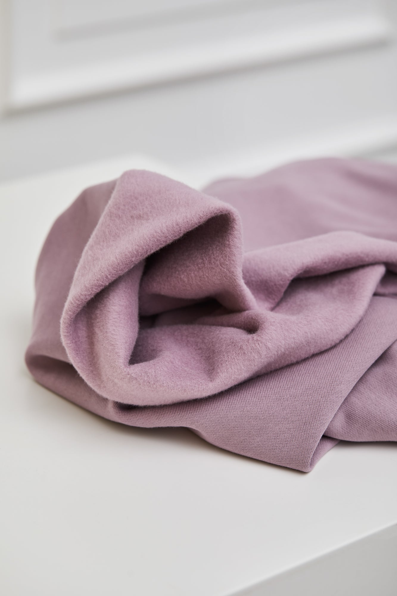 REMNANT 1.72 Metres - Mind The MAKER - Organic Brushed Sweat in Lilac 180cm wide