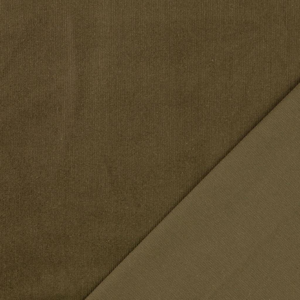 Stretch Cotton Needlecord in Olive