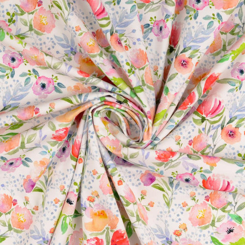 Watercolour Meadow Cotton Jersey Fabric