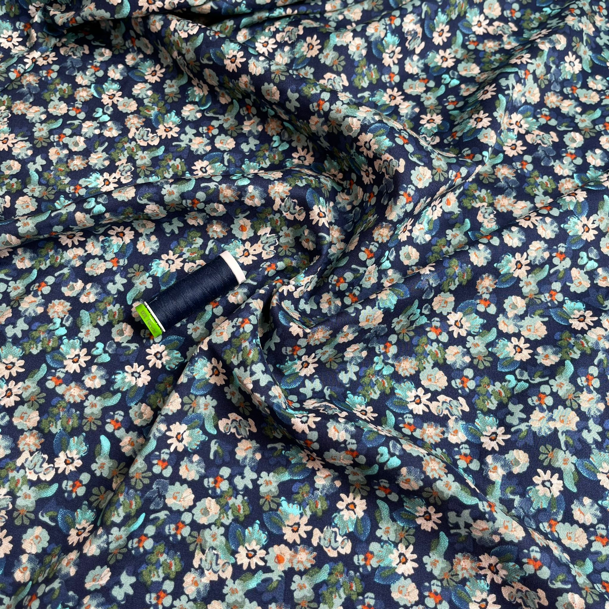Meadow Blue Viscose Fabric
