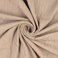 REMNANT 0.92 Metre - Cotton Cable Knit Fabric in Dark Beige