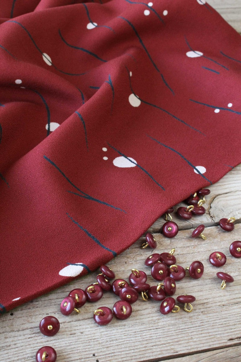 Églantine & Zoé - Clair de Lune in Brick Red Viscose Crepe Fabric