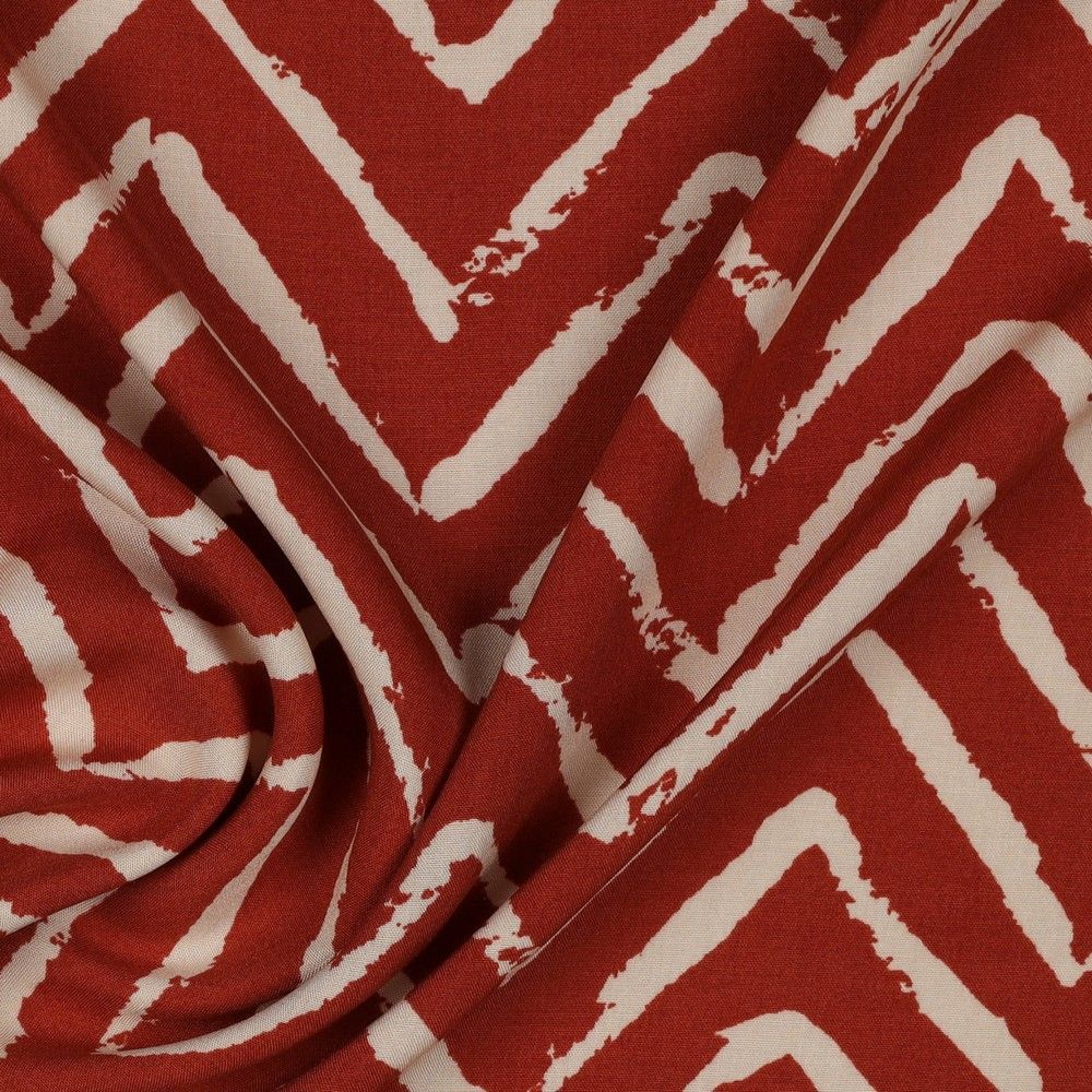 Sienna ZigZag Viscose Fabric